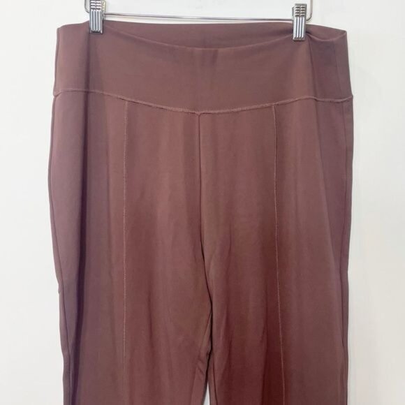 The Drop Uma High-Rise Flare Pants Chocolate XL Ponte Knit Elastic Waist NWOT - Picture 9 of 13